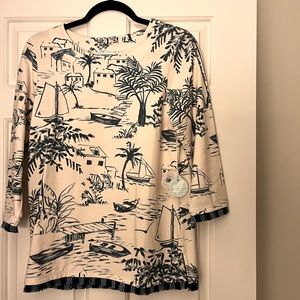 NWT size medium Spartina 449 Island fringe top Seascape